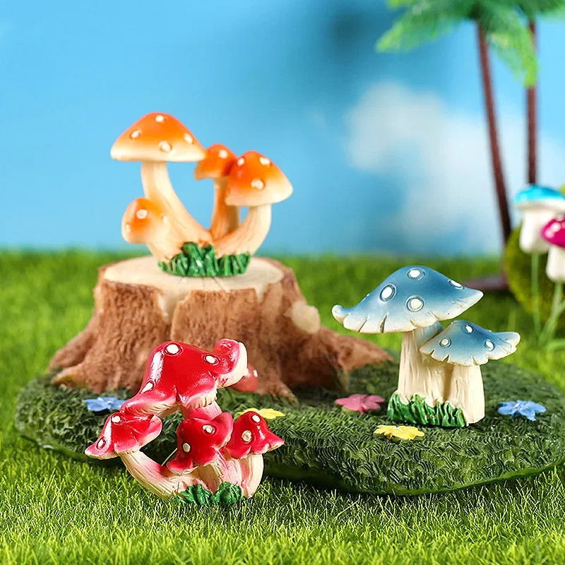 

Micro Resin Mushrooms Miniature Moss Landscape Decoration Simulation Mushrooms Crafts Succulents Plant Bonsai Flowerpot Decor