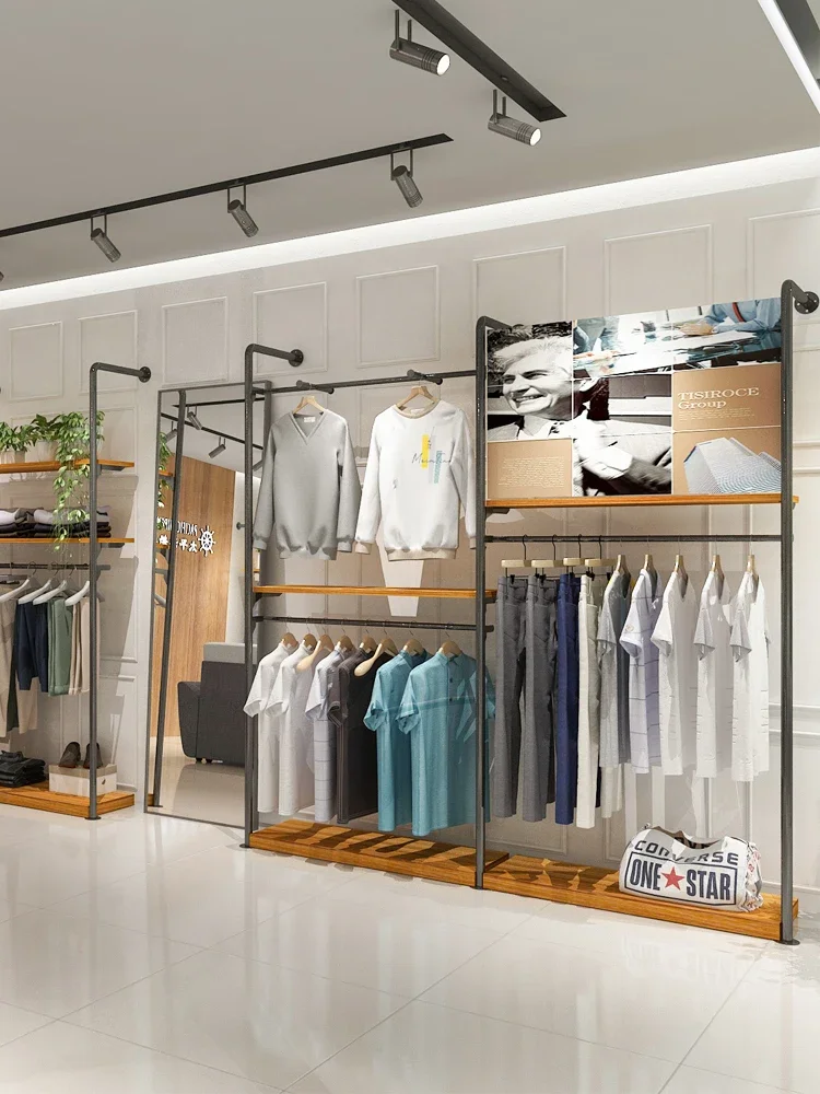 

Стеллаж для выставки товаров Стеллаж от пола до потолка Простой магазин одежды