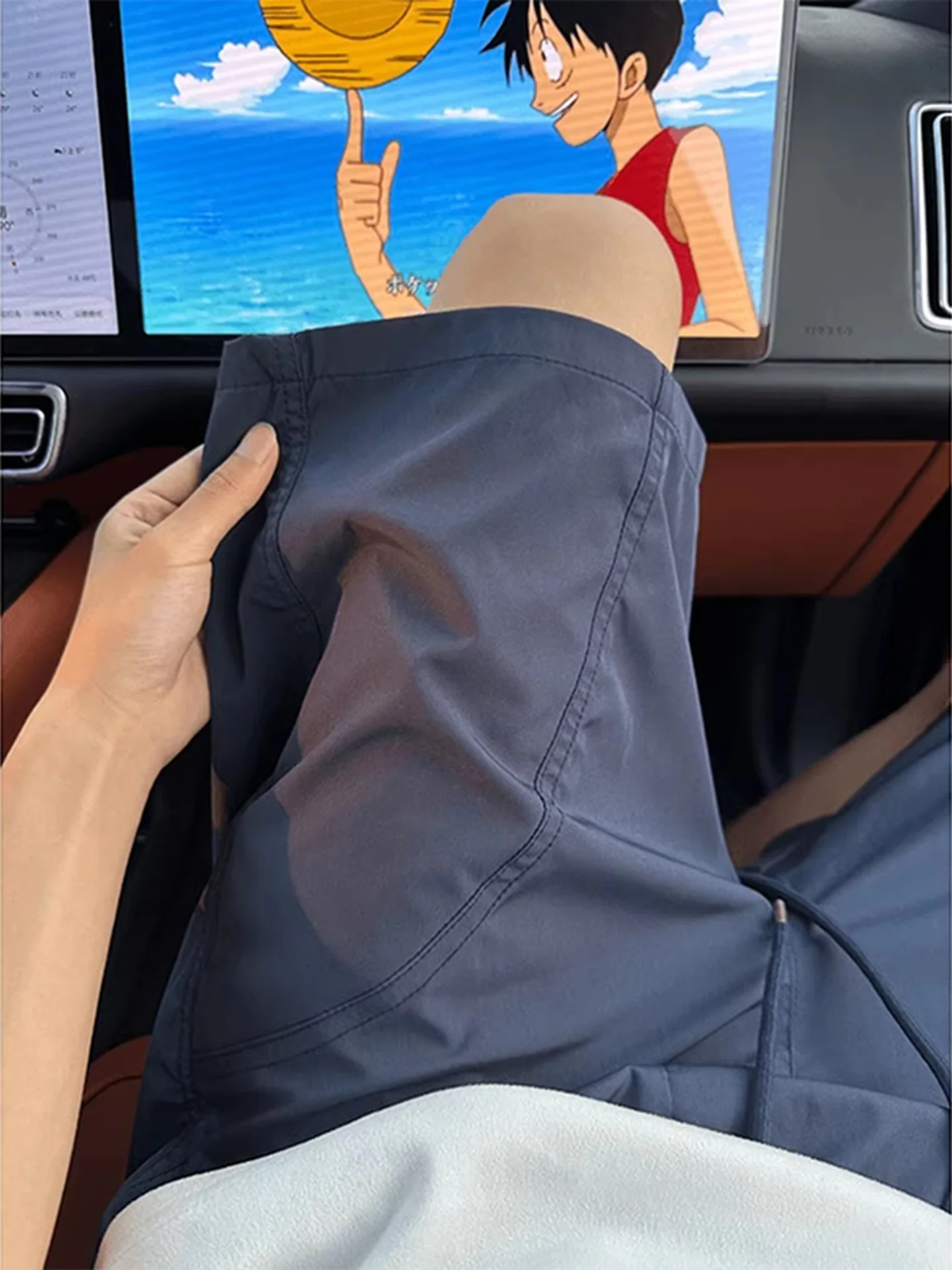 

Qui Dry Light Blue American Sle Cut Men's ort orts Summer Outdoor Running Sports Pants Beachwear Five-Quarter Length