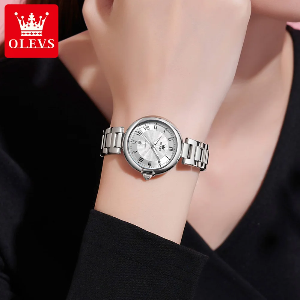 OLEVS Elegant Watch for Women Top Brand Luxury Fashion Steel Waterproof Original Quartz Wristwatches Women Reloj De Mujer