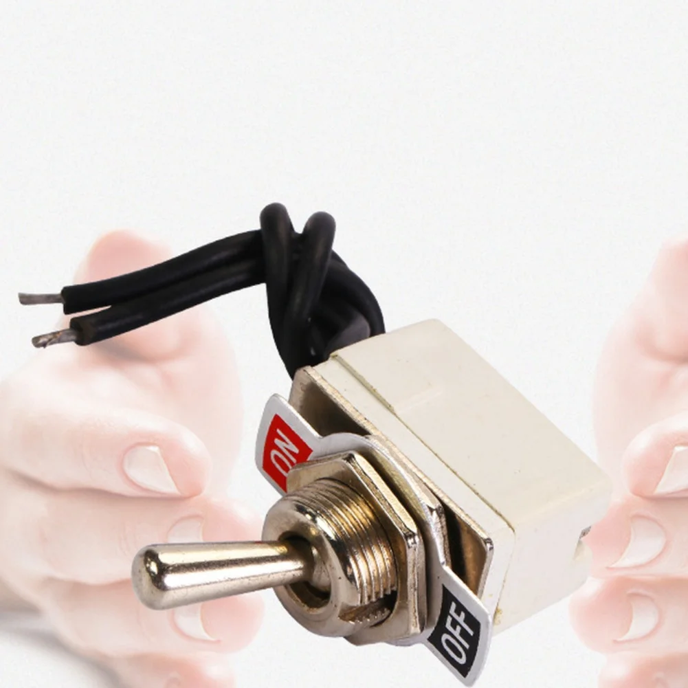 1/2PCS KNS-2 SPST Toggle Switch 6A 250VAC Opening 12mm Waterproof Switch-Caps Wired Rocker Switch Power Tool Accessories