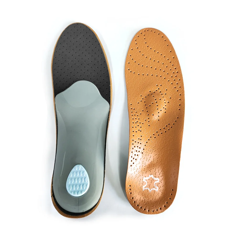 Insole for Shoes Leather Orthotic Insoles Flat Feet High Arch Support Orthopedic Shoes Sole Fit in O/X Leg Corrected Insert image 6