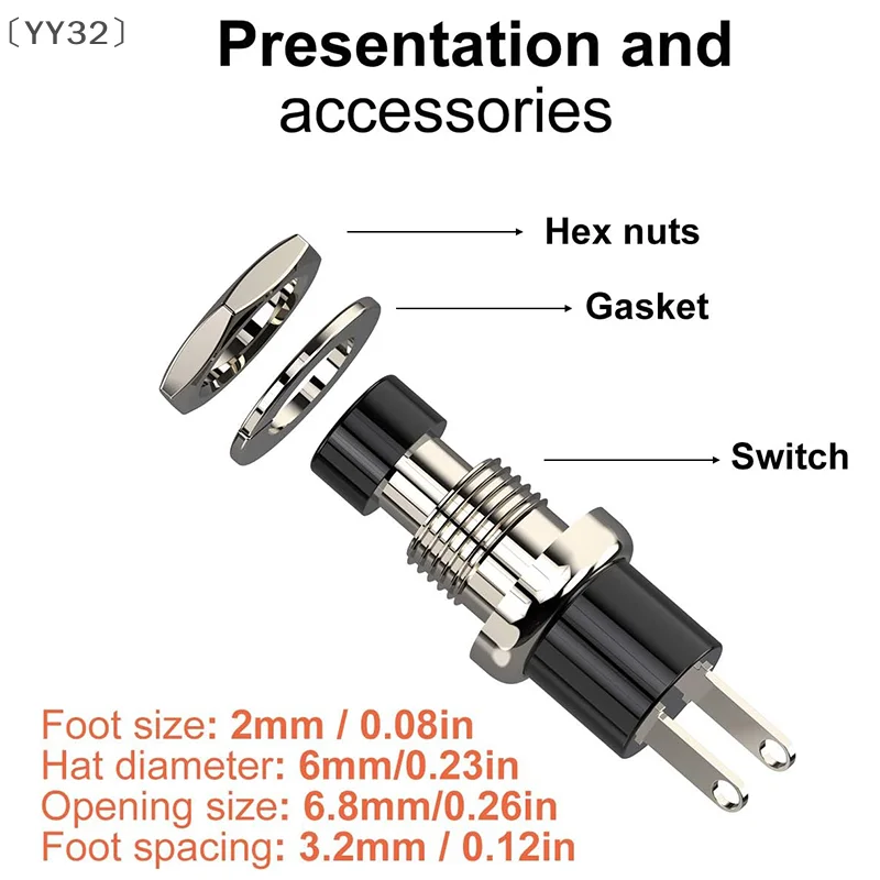 〔YY32〕20pcs Momentary Push Button Switch, 1A 250VAC SPST Mini Pushbutton Switches Normally Open(NO) Black & Red Cap - view 5