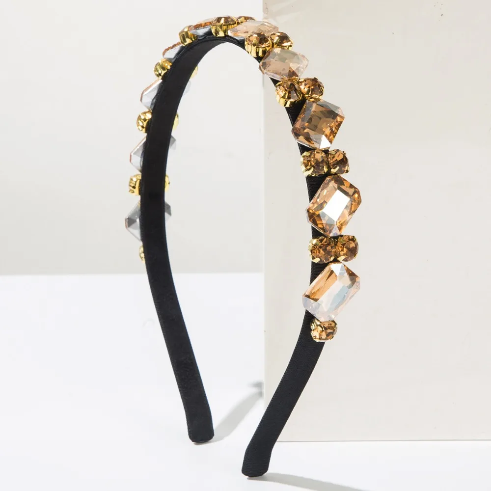 

Glamorous Retro Rhinestone Headbands Elegant Sparkling Hair Hoop Narrow Women Headbands for Women