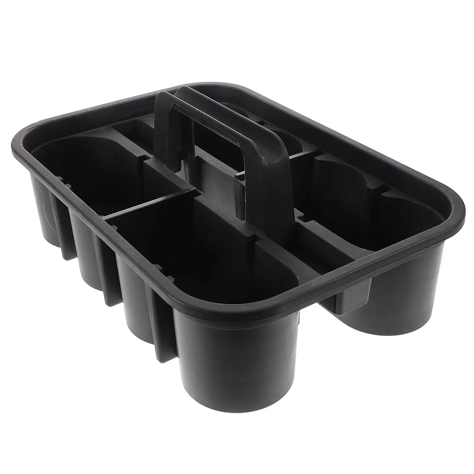 Thickened Plastic Compartmentalized Car Cleaning Tools Basket Square Portable Organizer with Sturdy Handle for Detailing Shops