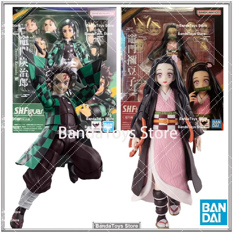 In Stock Original Bandai S.H.Figuarts Kamado Nezuko SHF Kamado Tanjiro Demon Slayer Kimetsu No Yaiba Anime Model Toys