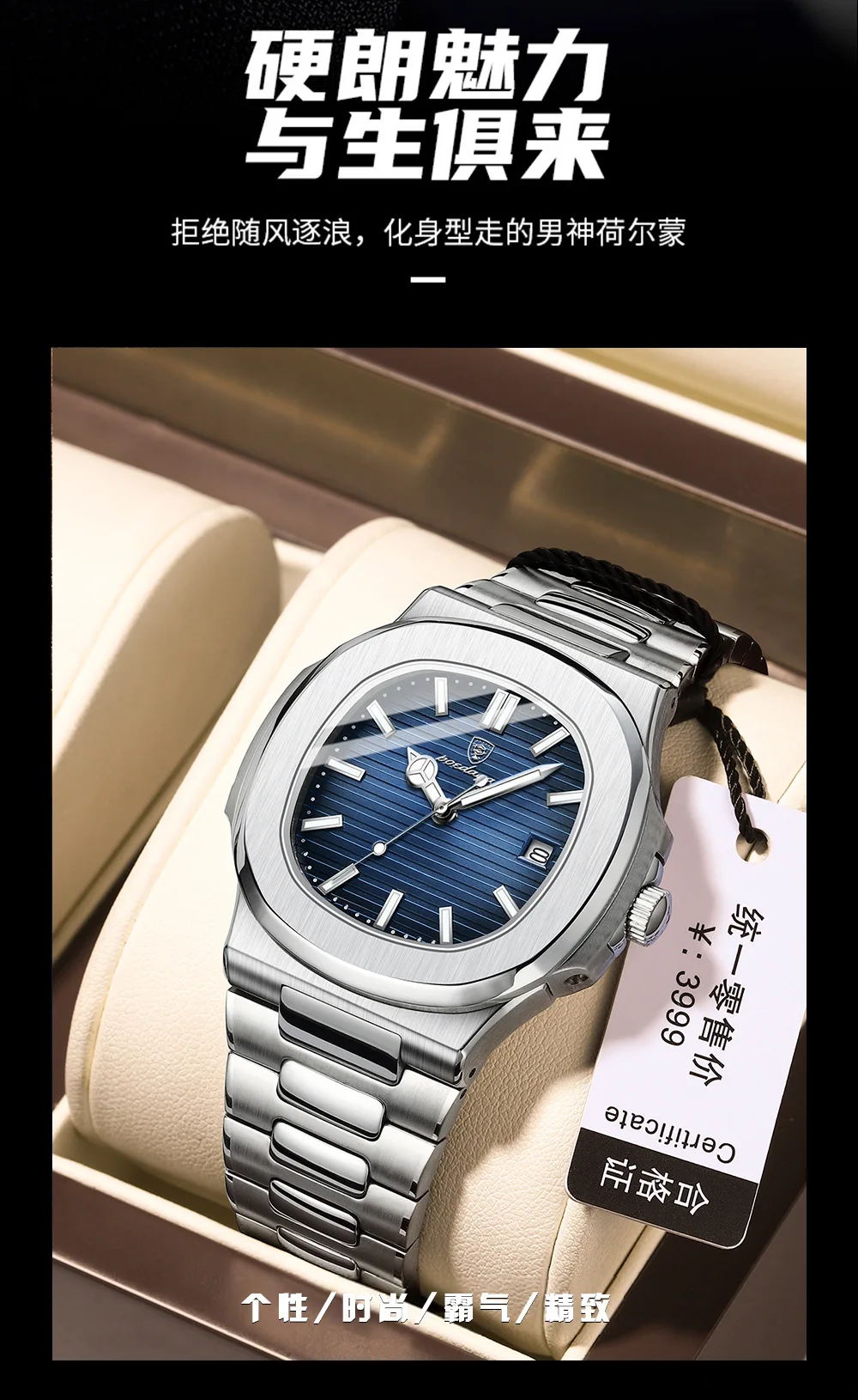 العلامة التجارية الجديدة كوارتز ساعة مقاوم للماء ساعة مضيئة الموقت ساعة رجالية