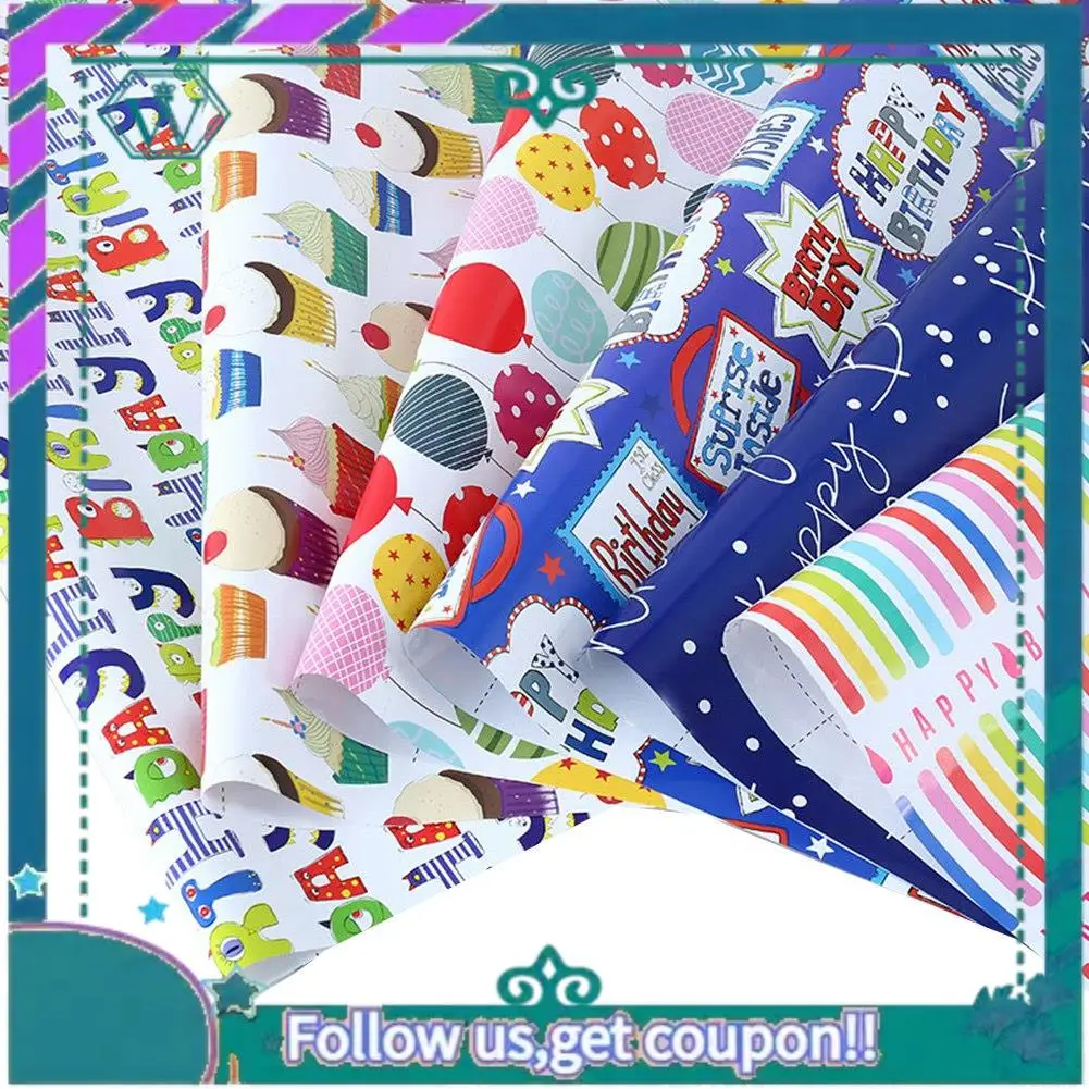 Upgraded Wrapping Paper Sheets Set Of 6 ,For Birthday Party Wrapping Paper Gift Wrap Papers,Present Gift Wrapping Paper