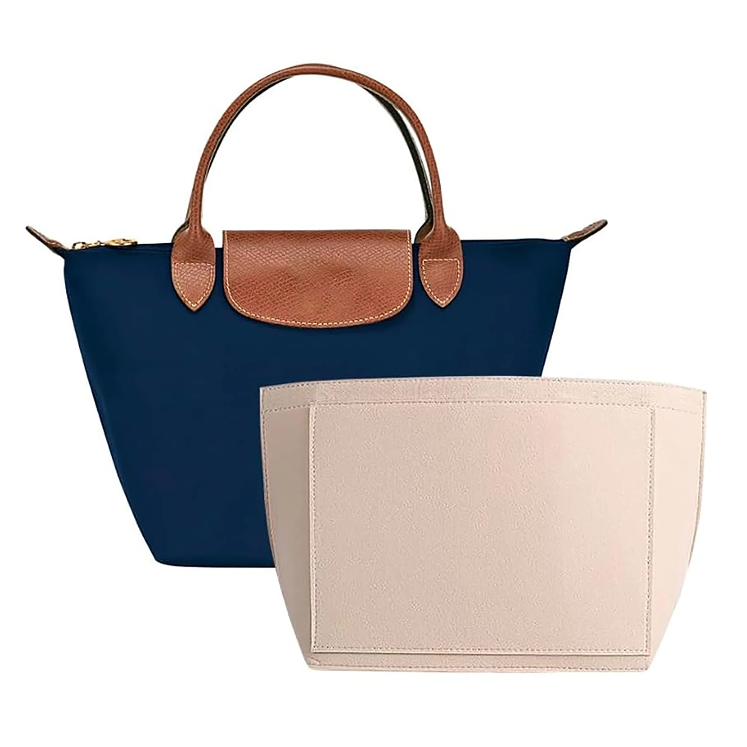 Filz-Einsatztasche, passend für Longchamp Handtasche, Liner-Tasche, Filztuch, Make-up-Tasche, Unterstützung für Reisen, tragbarer Einsatz-Geldbörsen-Organizer