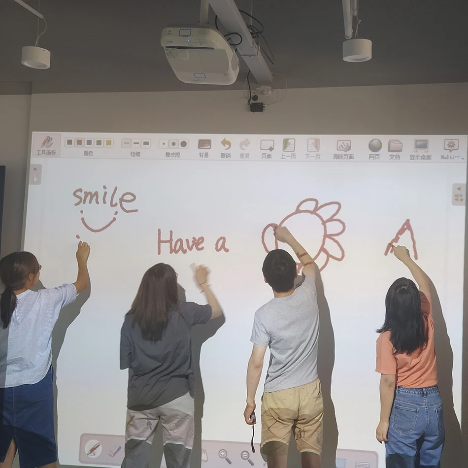 Oway Smart Tagungsraum nutzung Multimedia 100 Punkte Finger Touch Tragbare Interaktive Whiteboard Infrarot Whiteboard Smart Board