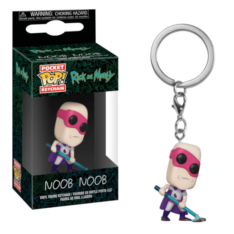 Funko Pop New Rick Et Morty Noob Noob TINKLES MR. POOPY Keychains Vinyl Figure Krombopulos Pickle Rick Pocket Pop Keychain Toy