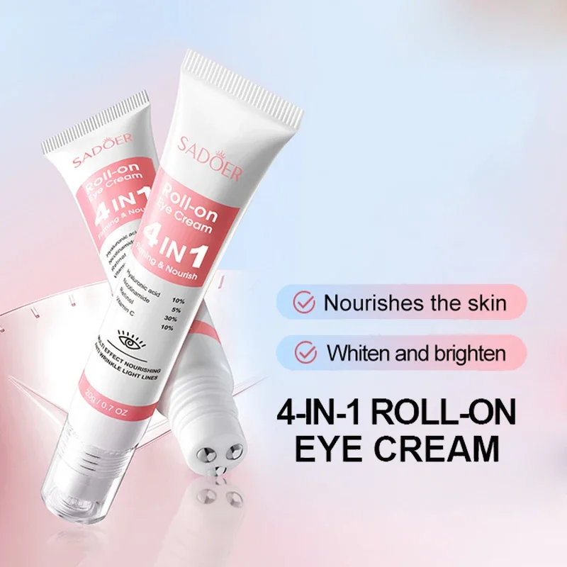 SADOER 4in1 Roll-on Moisturizing Eye Cream Anti Dark Circles Eyes Bags Firming Moisturizing Eye Serum Skin Care for Beauty Eyes image 4