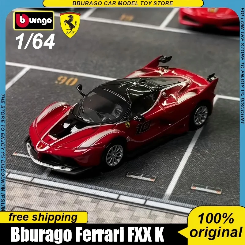 

New Ten Day Shipping Bburago 1:64 Ferrari Fxx Black No44 Red No10 Alloy Miniature Ferrari Diecast Model Car Custom Toys Kids