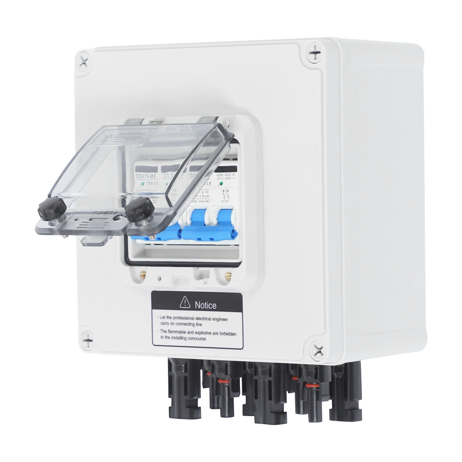 DC 12–400 V PV-Kombinator-Box, 4 Eingänge, 4 Ausgänge, 2 Eingänge, 2 Ausgänge, Solar-Leistungsschalter, IP67 wasserdicht, Flammschutz, Überspannungsschutz – Detail 19