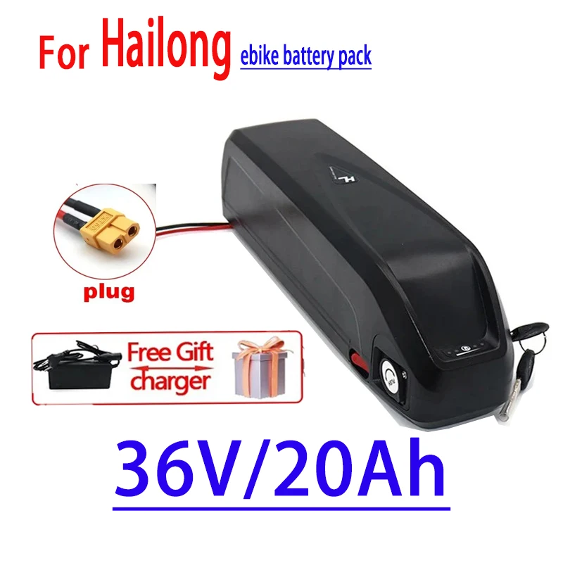 Hailong Electric Battery 48V 36V 52V 20AH 30AH BMS, suitable for 350W 500W 750W 1000W motors, free of shipping, comes with a com