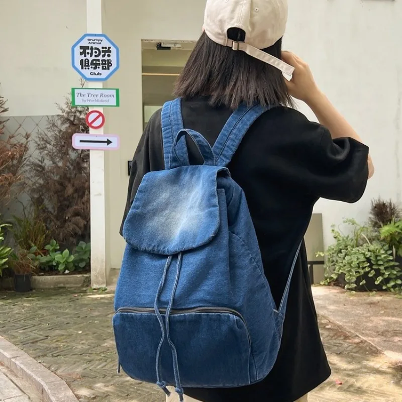 

Детские рюкзаки в стиле ретро для мальчиков, модный джинсовый рюкзак, милый рюкзак, школьные сумки большой вместимости, модный универсальный рюкзак Sac