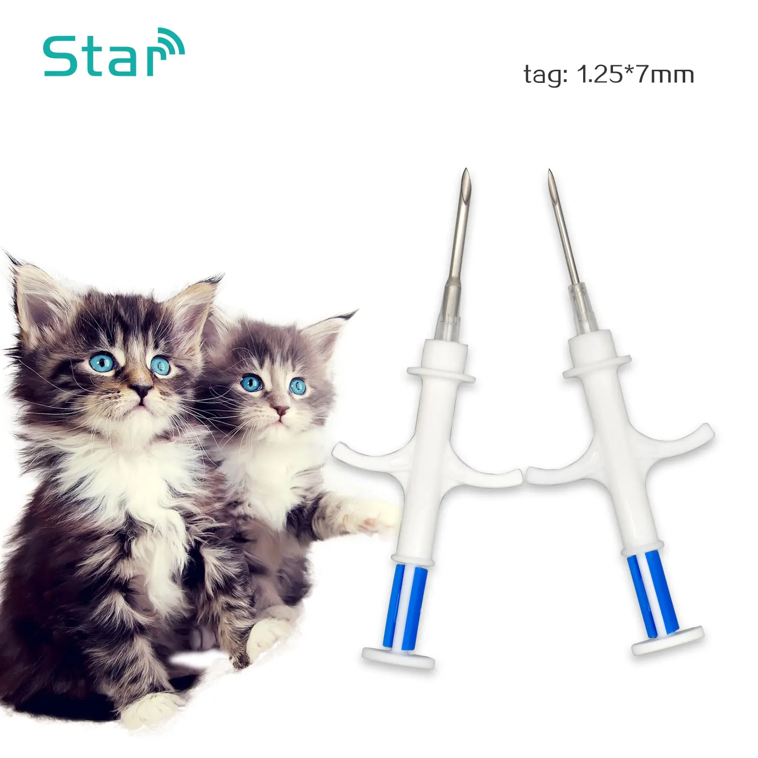 

100pcs Animal ID PET Tag Injector 134.2KHz Dog Microchip Syringe FDX-B Cat Sterilize Glass Tag Identification with ICAR Number