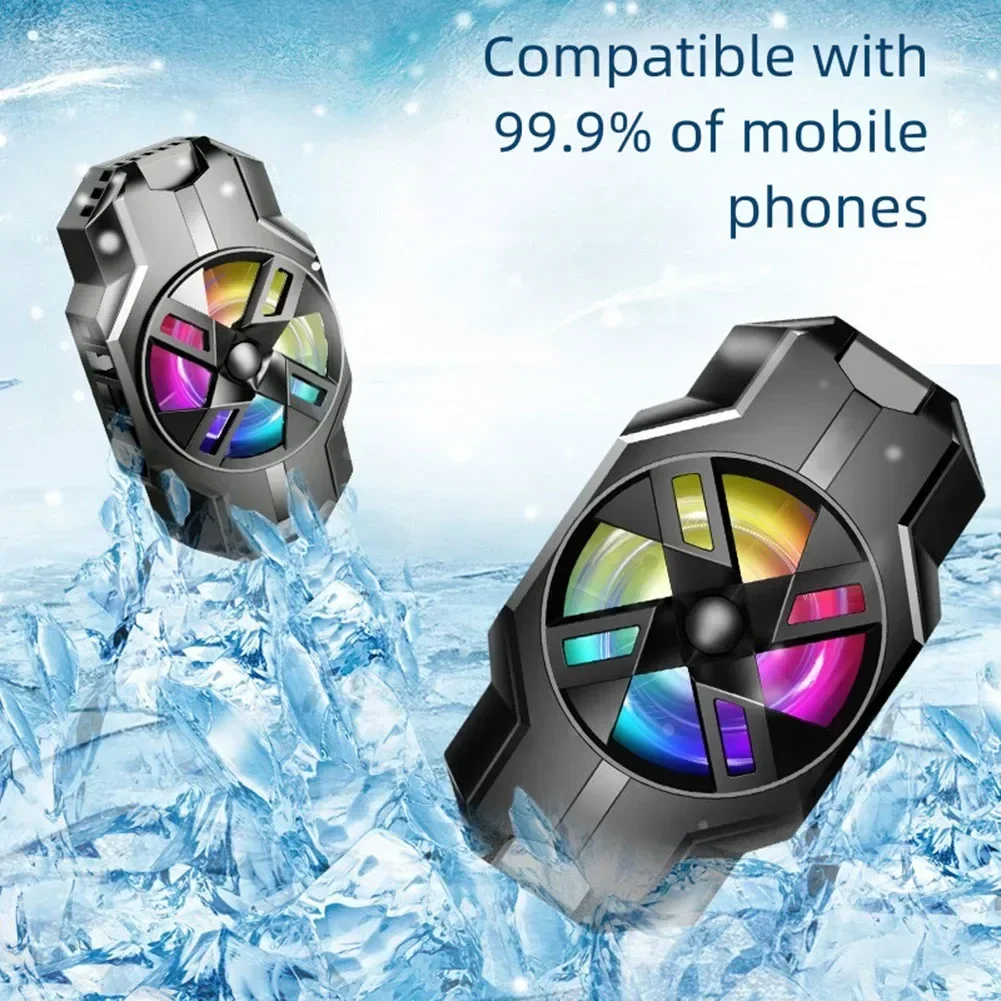 Mobile Phone Cooler with High Efficiency For Rapid Cooling and RGB Backlight Designed for Gaming and Vlogging Use