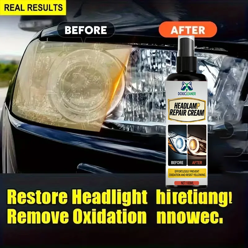 Professional car headlight repair paste - Easy-to-use car light maintenance kit, restore oxidized, yellowed, and blurry headligh