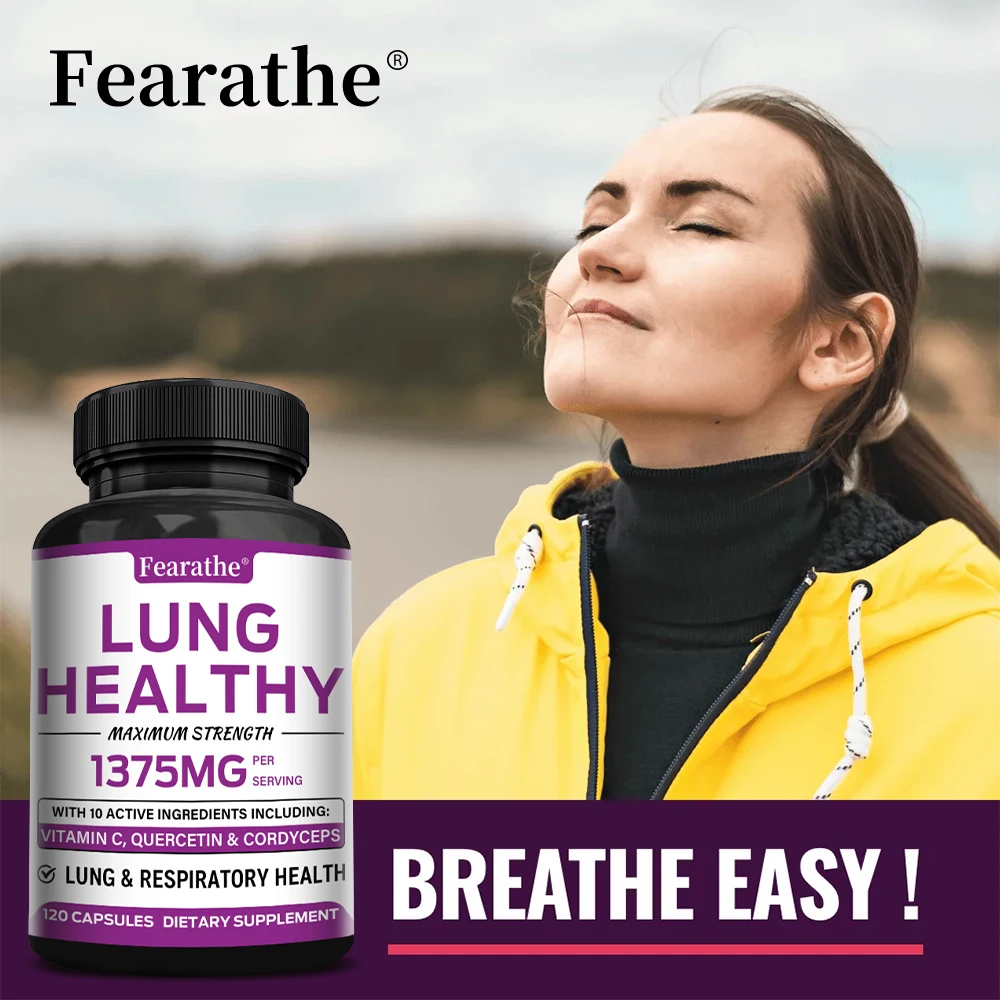 Lung Support Capsules - Quercetin, Bromelain, Stinging Nettle & Cordyceps, Detox, Respiratory Bronchial Health & Immune Support