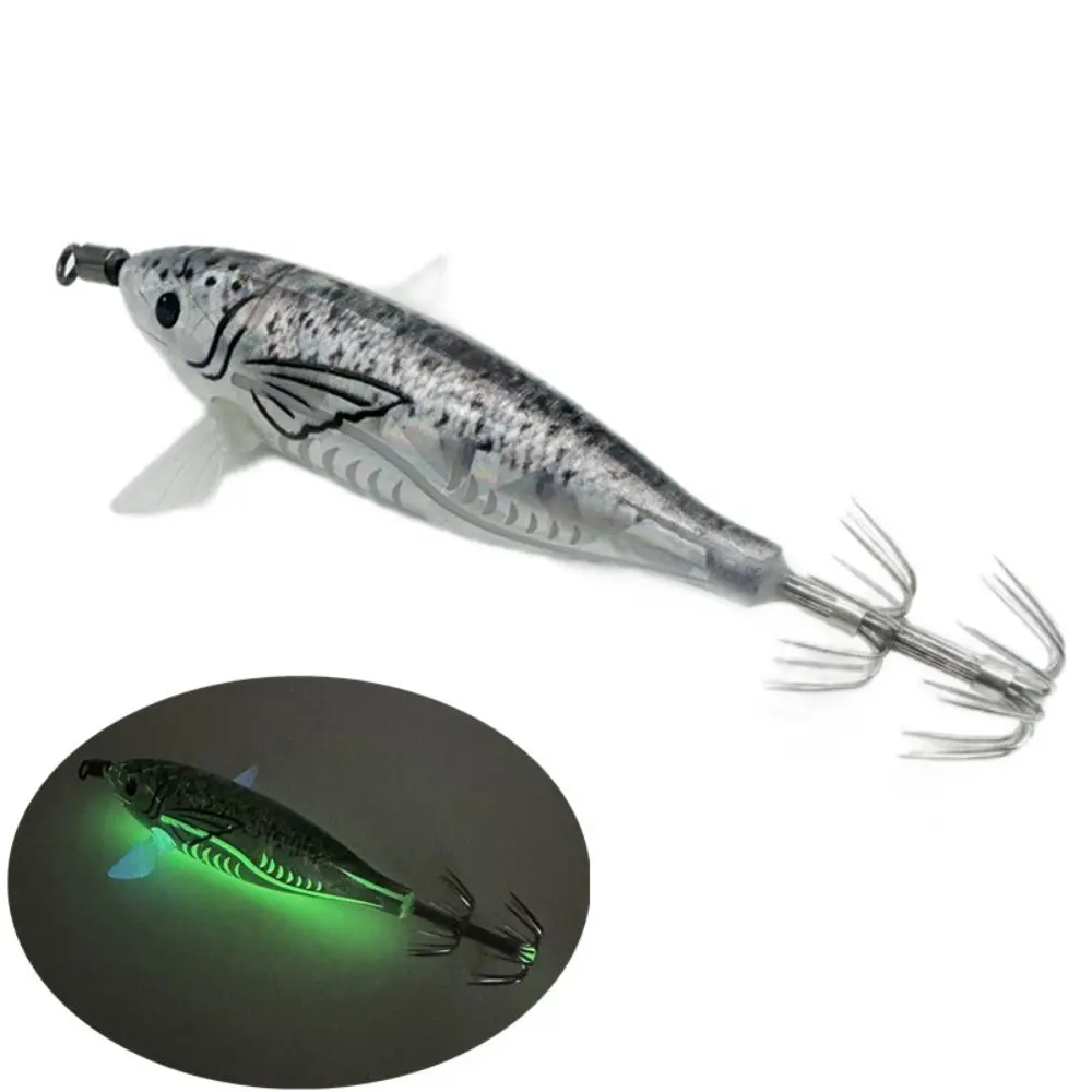 

2023 Fishing tackle Wood shrimp lures Lead sinker Jigs Octopus lure hook 7.5cm 5g Squid hook Lifelike