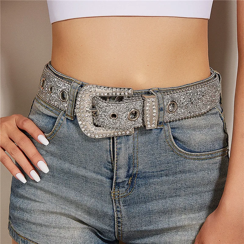 

Goth for rhinestone Belts Women PU Leather Strap for rhinestone Belts Western Cowboy Y2K Girls Fashion Belt for Jeans Men