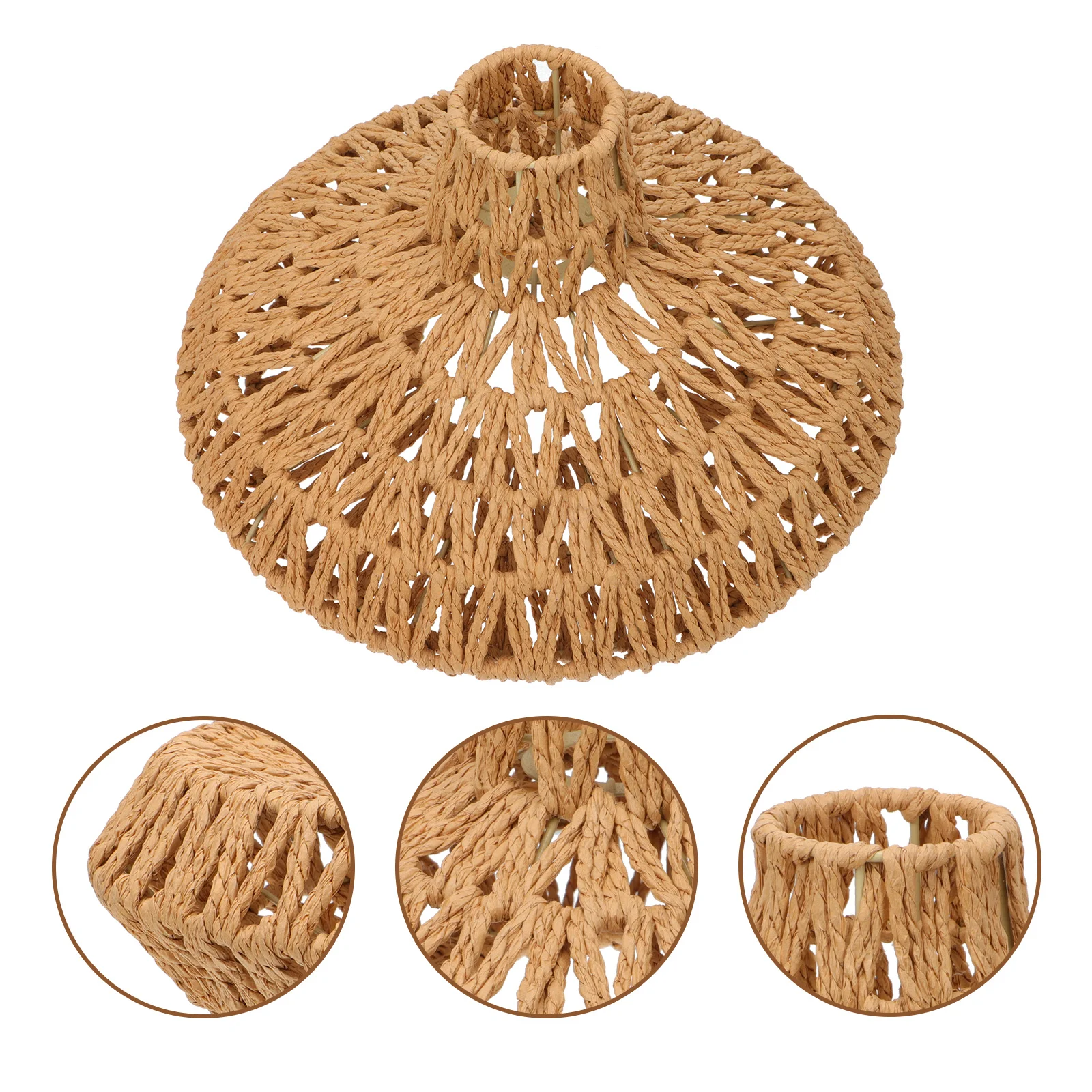 

Тканый чехол для лампы в сельском стиле, светодиодный подвесной светильник из бумажной веревки, безопасный, практичный, долговечный, декоративный абажур для дома