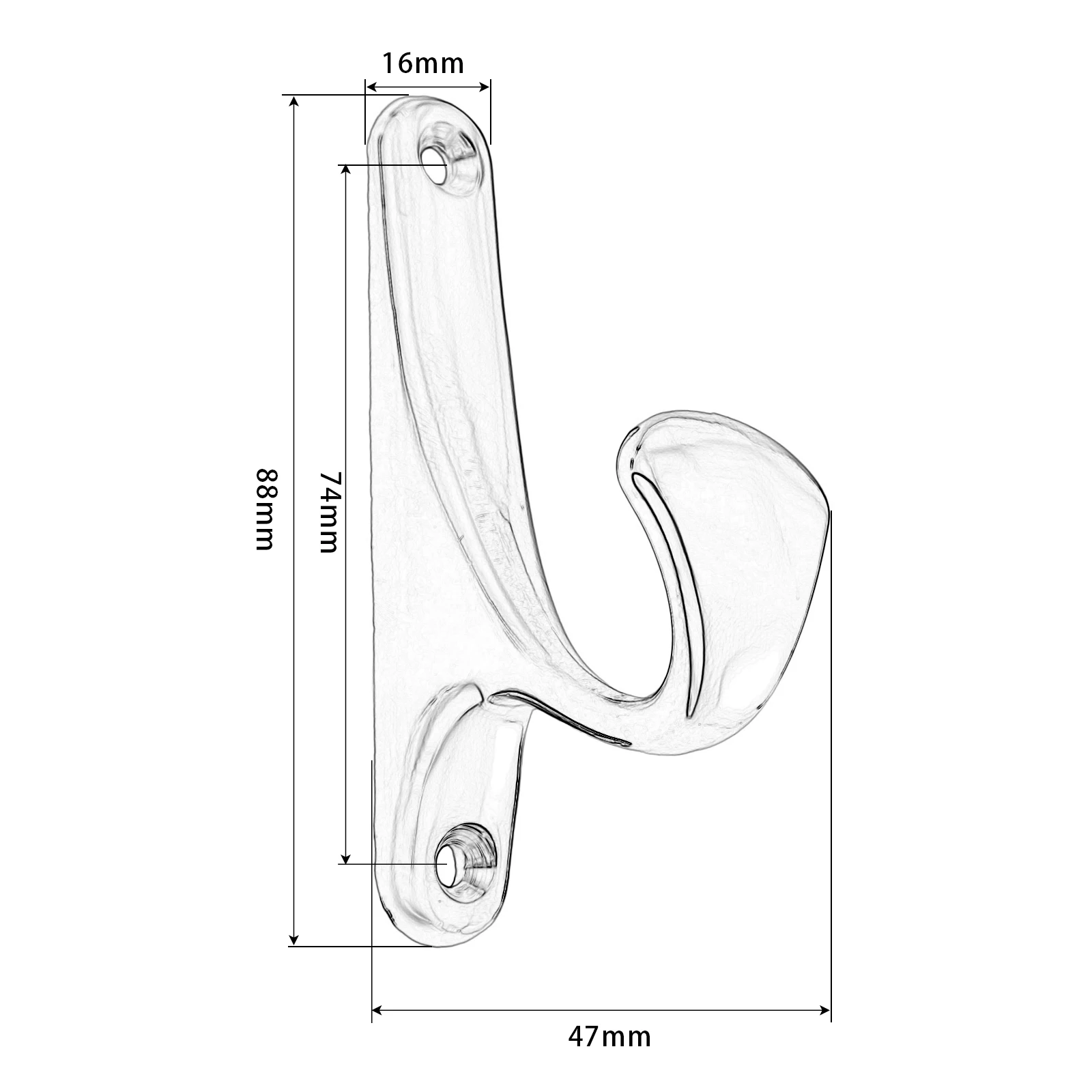 1pc czarny/matowy nikiel drzwi ścienne wanna wieszak na płaszcze wieszak akcesoria łazienkowe sprzęt meblowy ze śrubą 88*47*16mm