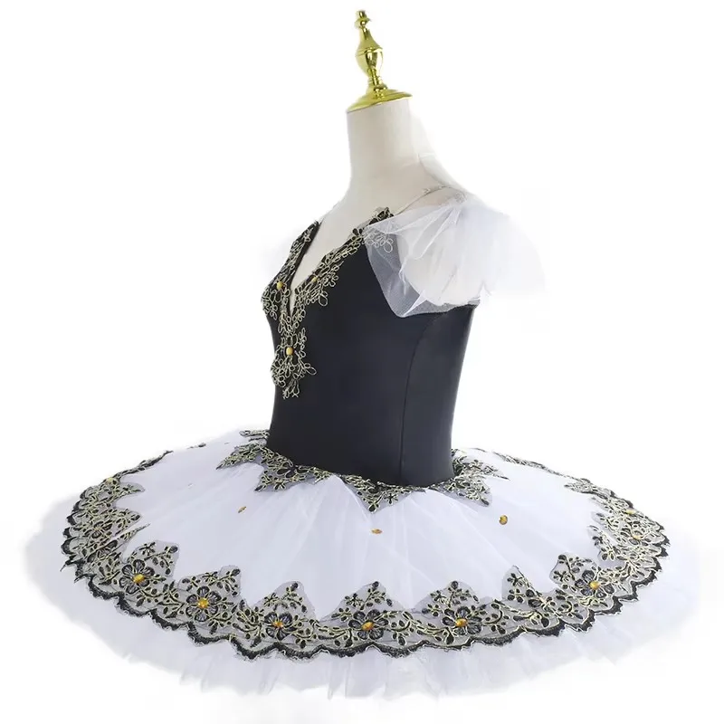 Tutù da donna bianco Pancake Ballerina Piatto Costume di scena Tutu Gonne verde Costume da tutù di balletto professionale per adulti nero