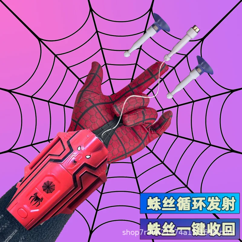 Ml Legends Spiderman Web Shooters Usb Charging Spider Man Wrist Launcher Cosplay Peter Parker Props Gloves For Holiday gift