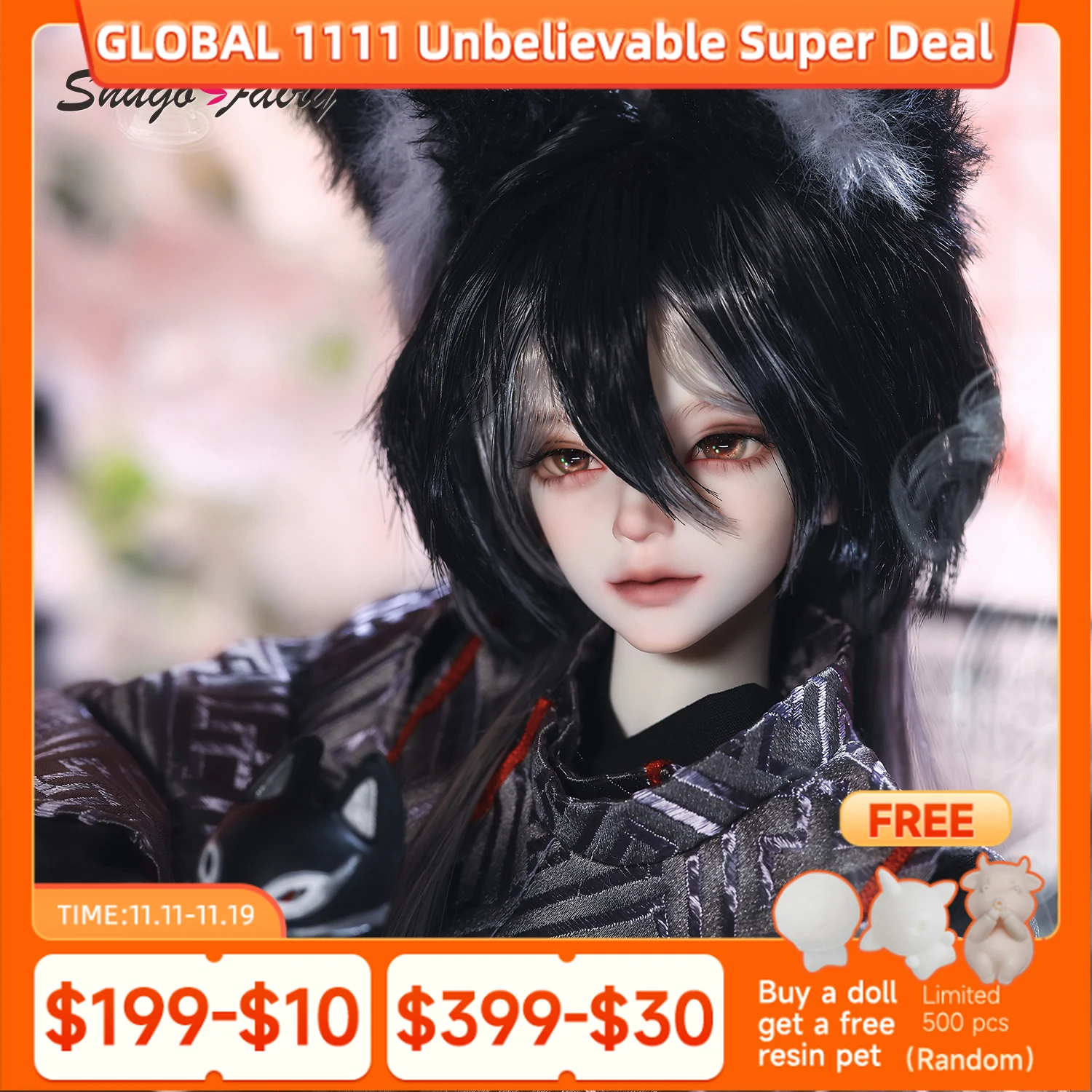 

Bjd Doll 1/4 Aoki A Fullset Hallowed Inari Shrine Male Japanese Kimono Style The Harvest Messenger Swordman Mask Shugafairy