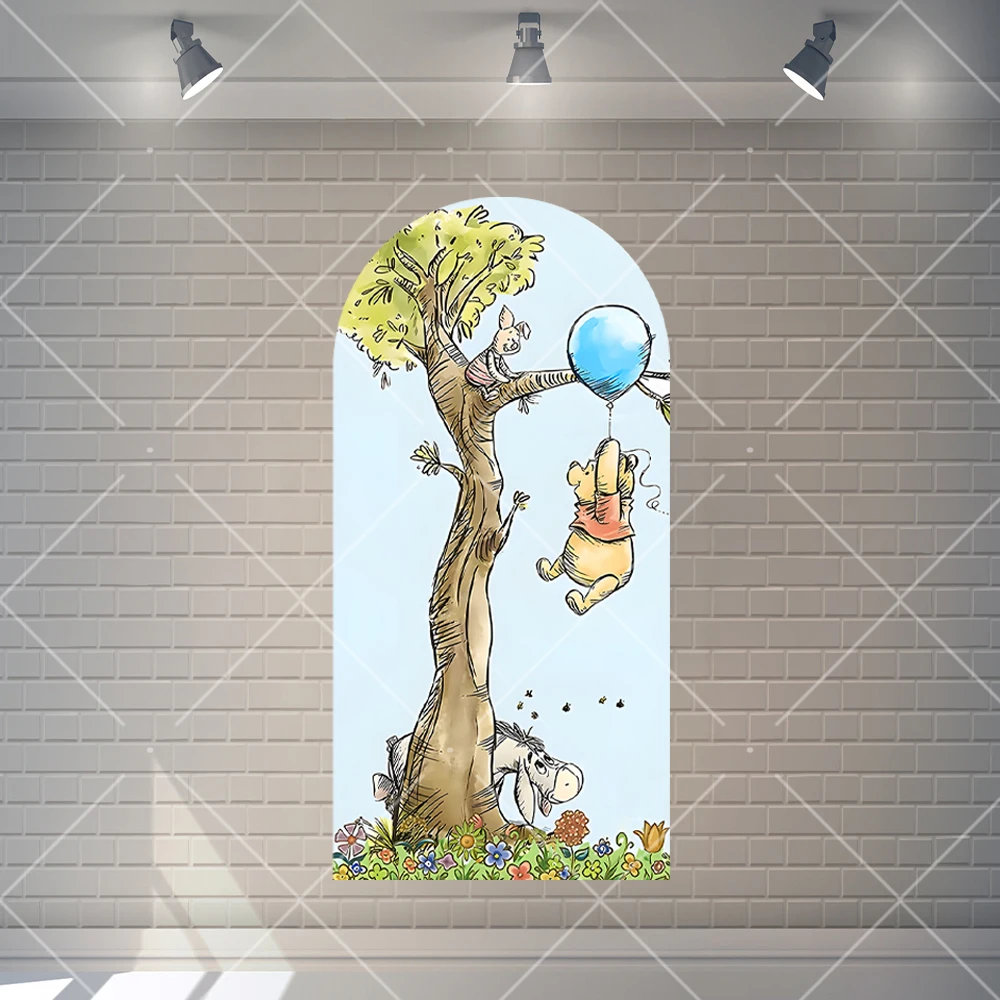 Disney Winnie the Pooh Cute Girl Boy Gifts Birthday Party Arch Backdrop Custom Kid Room Wall Photography Poster Decor Background