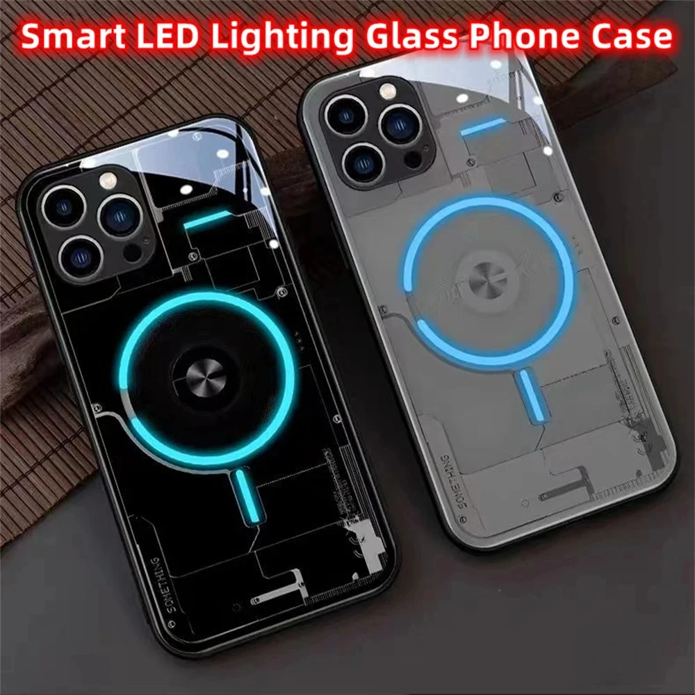 Pierścień oświetleniowy ze szkła świecącego LED Call Light Up etui na telefon Flash do XiaoMi 13 12 11 Pro Ultra RedMi K60 K50 Poco F3 F4 F5