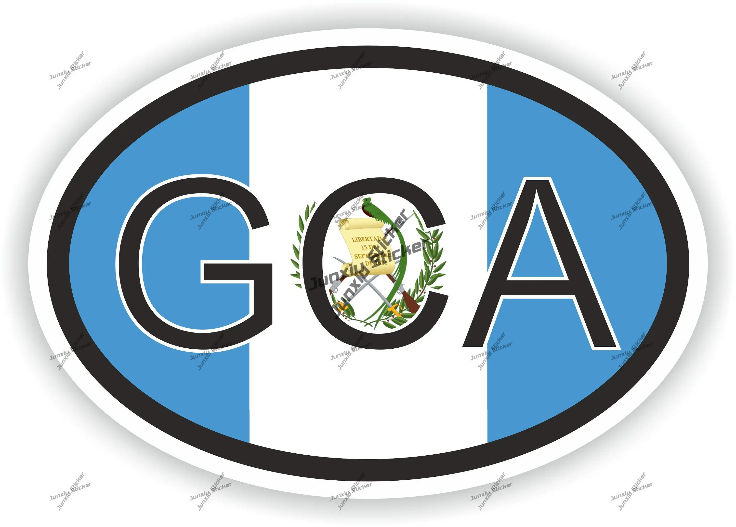 

Guatemala Decal Anti Scratch Decoration Guatemala GCA Oval with Flag Country Code Sticker Personality Outdoor Stickers for Car