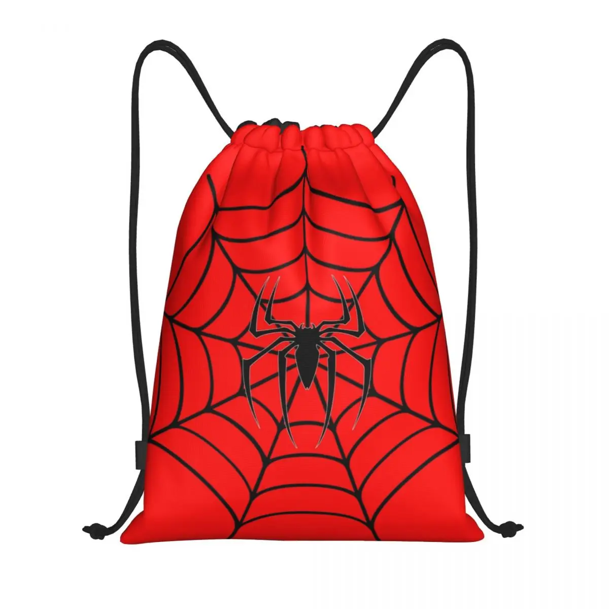 Custom Spider Red Web Drawstring Backpack Bags Men Women Lightweight Gym Sports Sackpack Sacks for Training