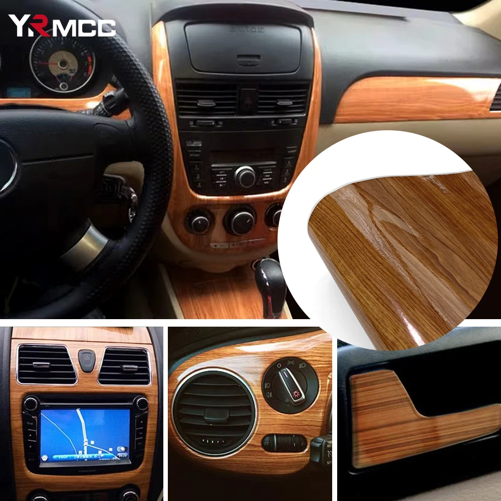 

Wood Vinyl Wrap Film Car Stickers Self Adhesive Wooden Textured Grain Decorative Film for Cabinet Interior Furniture Vinyl Decal