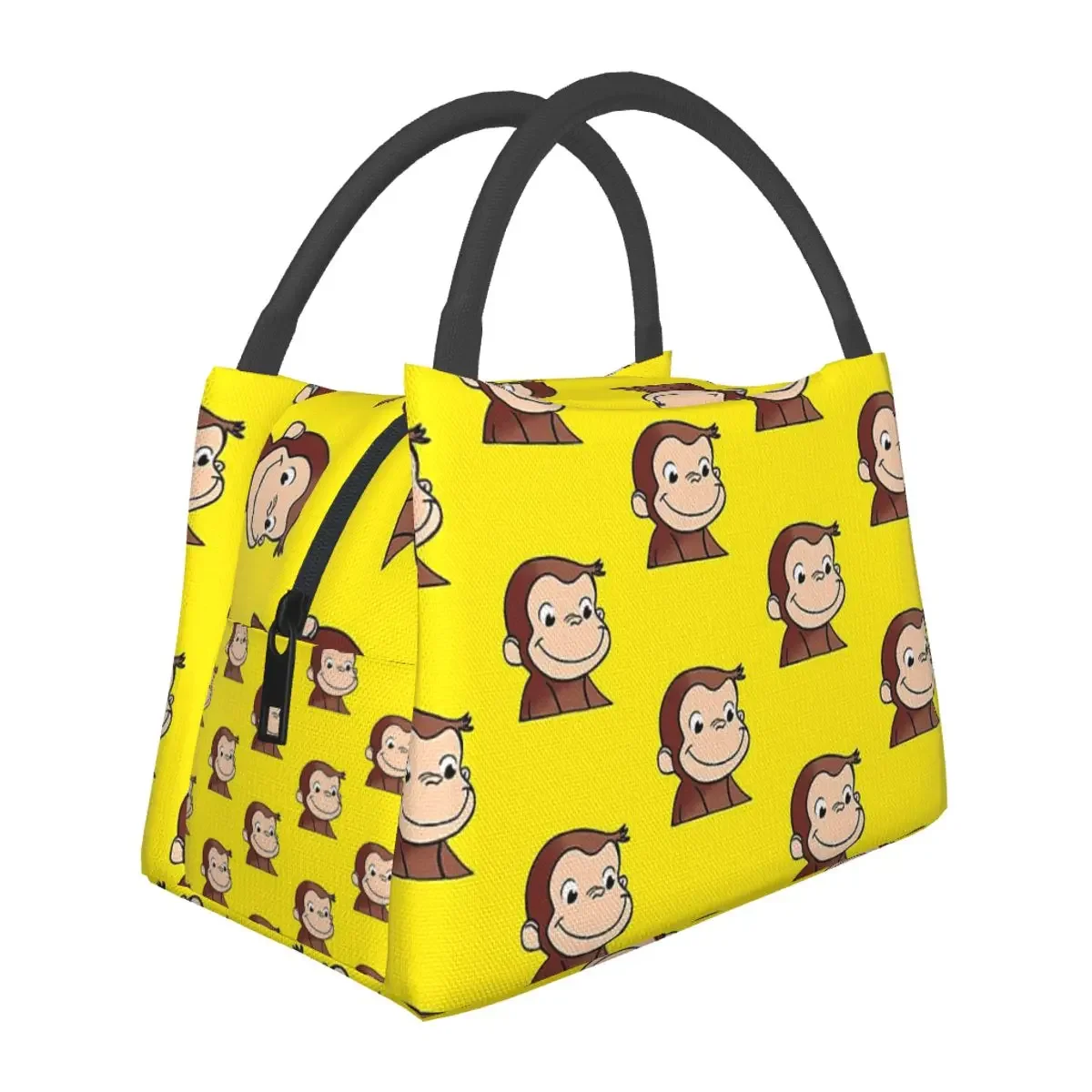 Curious George Lunch Bags Insulated Bento Box Portable Lunch Tote Leakproof Picnic Bags Cooler Thermal Bag for Woman Kids Travel