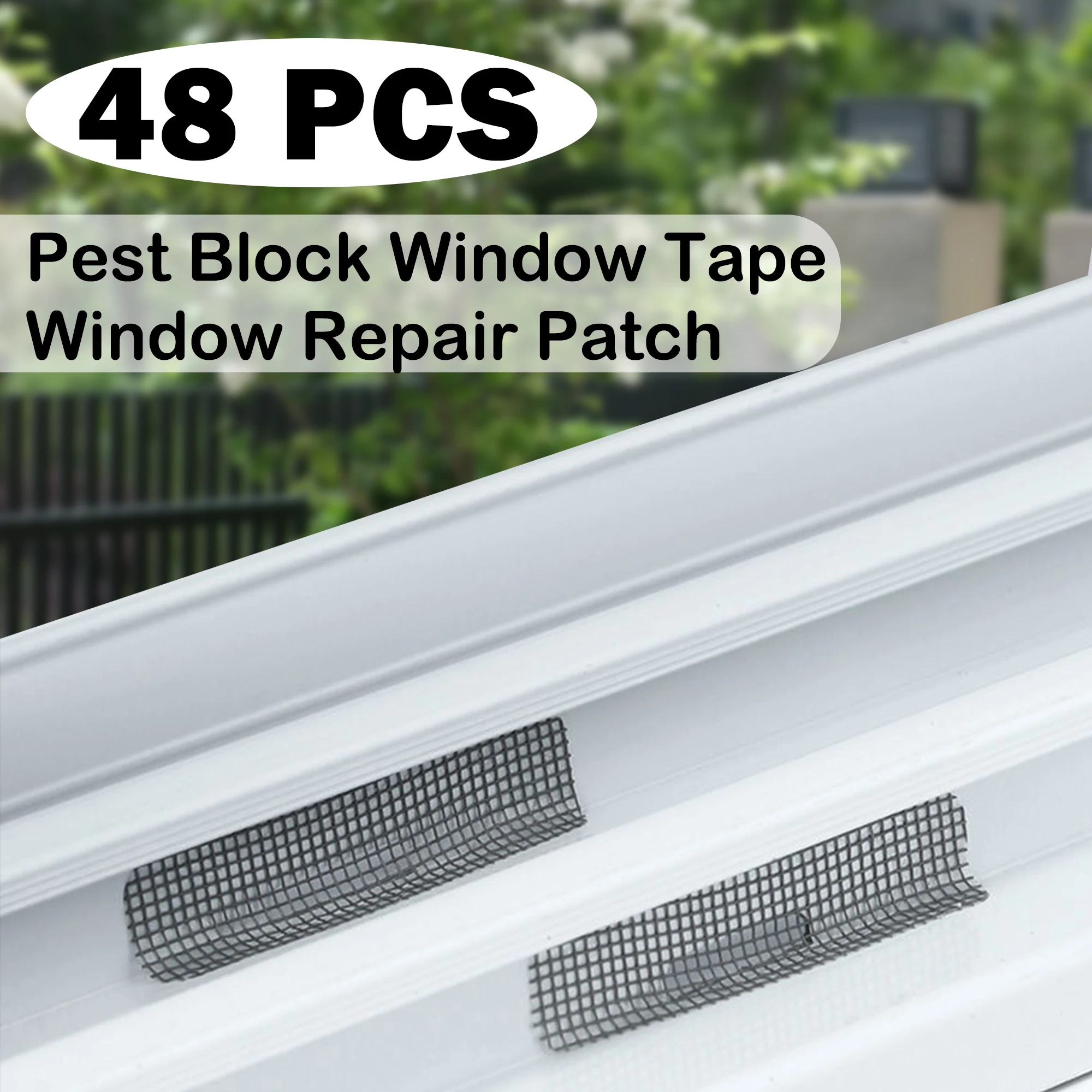 48 Pcs Window Weep Hole Screen Patch Strong Sticky Waterproof Sun Resistant Drain Quickly Weep Hole Covers Fiberglass Window Screen Repair Patch