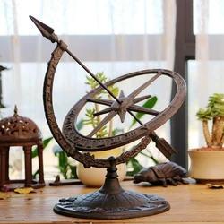 Antique Rustic Cast Iron Sundial Country Garden Clock For Patio Lawn Outdoor Decor Easy Assembly Gift For Him Her Heavy Duty