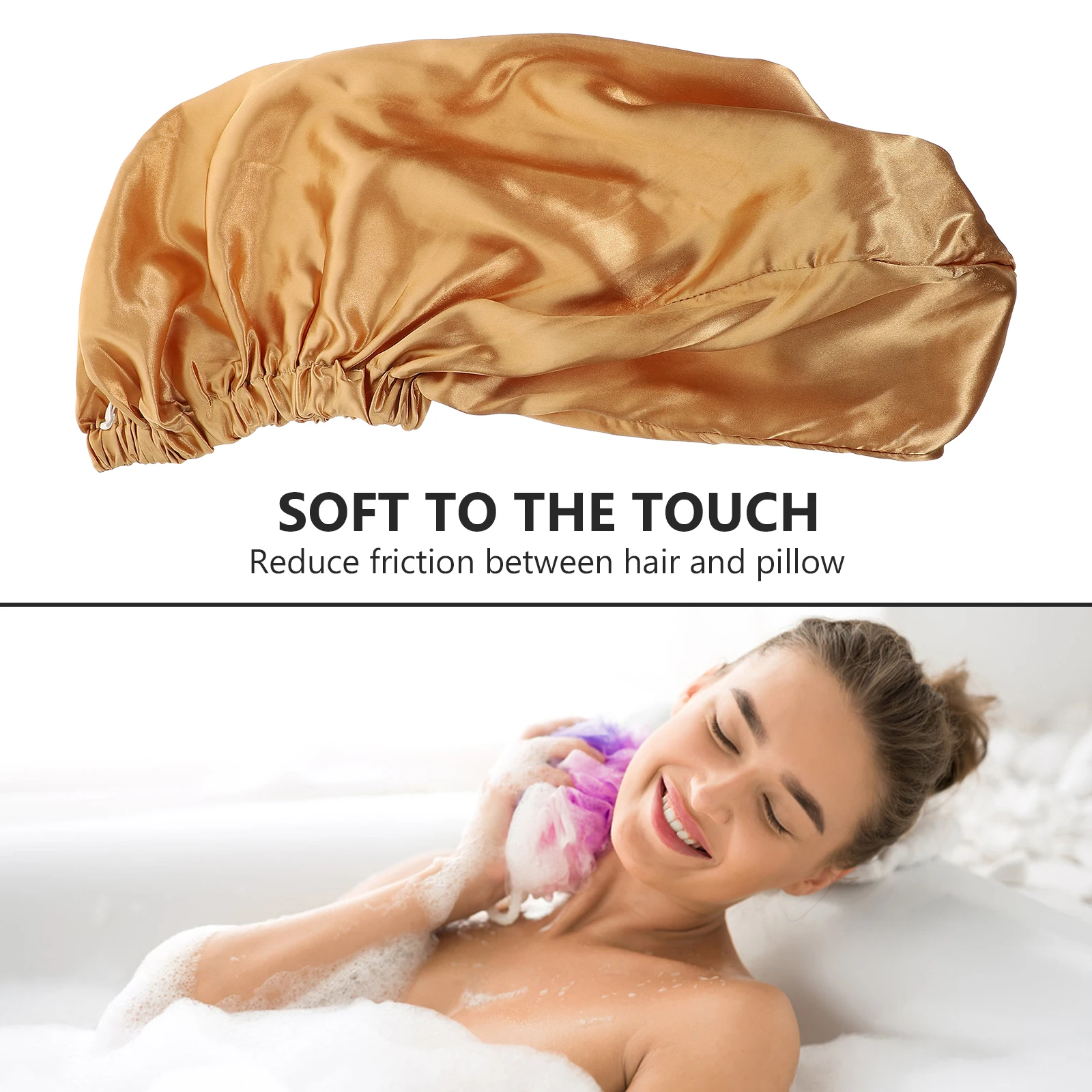 

Satin Bonnets Elastic Sleep Hat for Women Hair Care Bathing Caps Long Size Comfortable Breathable Adult Use Protect