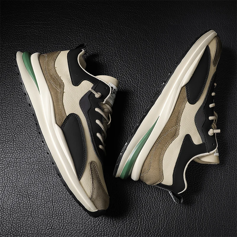 

Sports and leisure shoes, men's shoes, marathon oversized air cushioned shoes, fly woven all season rubber, wear-resistant, anti