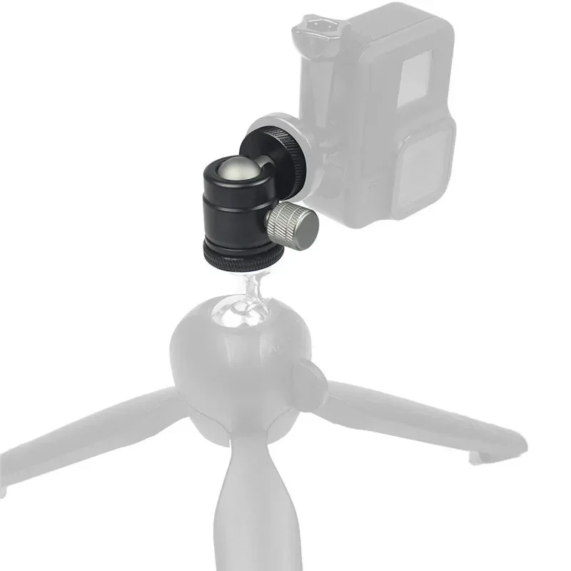 كرة صغيرة رئيس 1/4 "برغي جبل 360 قطب لكانون نيكون سوني كاميرا الفيديو DV LED دعامة إضاءة DSLR كاميرا ترايبود Ballhead حامل