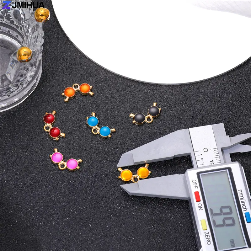 15pcs Enamel Charms 10x18mm Goggles Pendants For Jewelry Making Findings DIY Earrings Bracelets Supplies Handmade Accessories