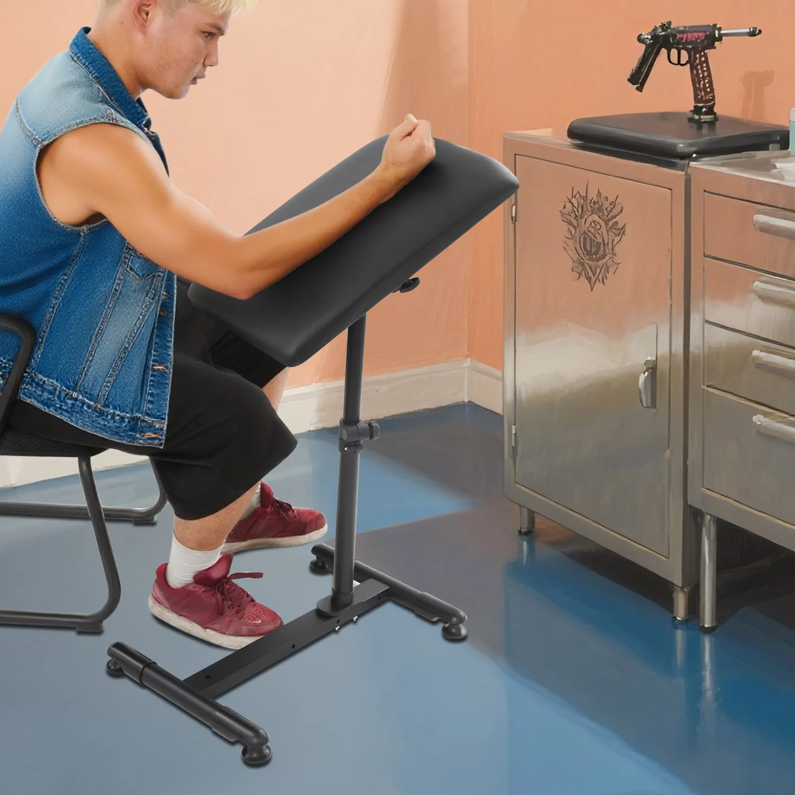 

Подставка для подлокотника Подставка для подлокотника Регулируемая высота 56-90 см для студийного подъема и регулировки подставки для татуировщика на руку