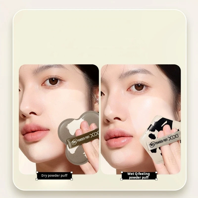 4 szt. Miękkie puszki do pudru z poduszką powietrzną, okrągłe elastyczne puszki do makijażu w kształcie pianki marshmallow, do stosowania na sucho i mokro, do podkładu i pudru.