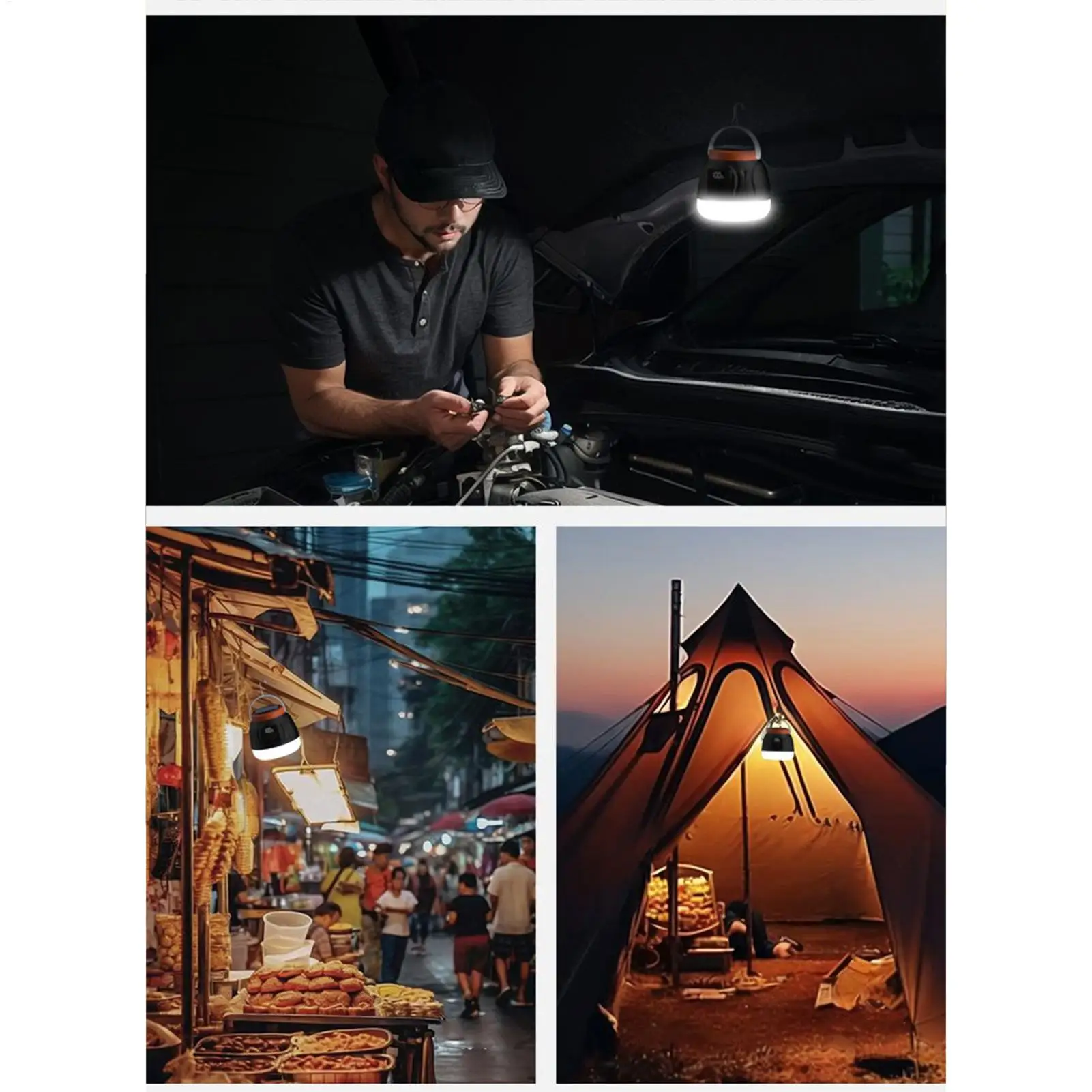 Camp Light 3 Modes Digital Display Lamp Portable Outdoor Camp Light For Landscape Party Garden Pathway Driveway Yard Patio