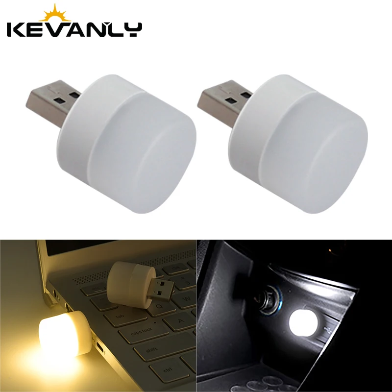 

1/4x Car Mini LED Night Light USB Plug Lamp Power Book Lights For Home Outdoor Small Round Reading Car Decorations Accessories