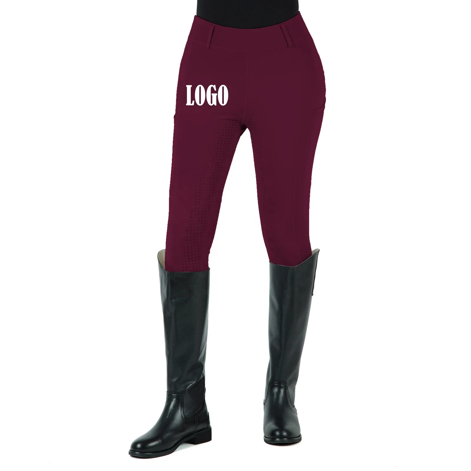 

High Quality Plus Size Women's Equestrian Breeches High School Girls USA Custom LOGO High Waist Scrunch Horse Riding Legging