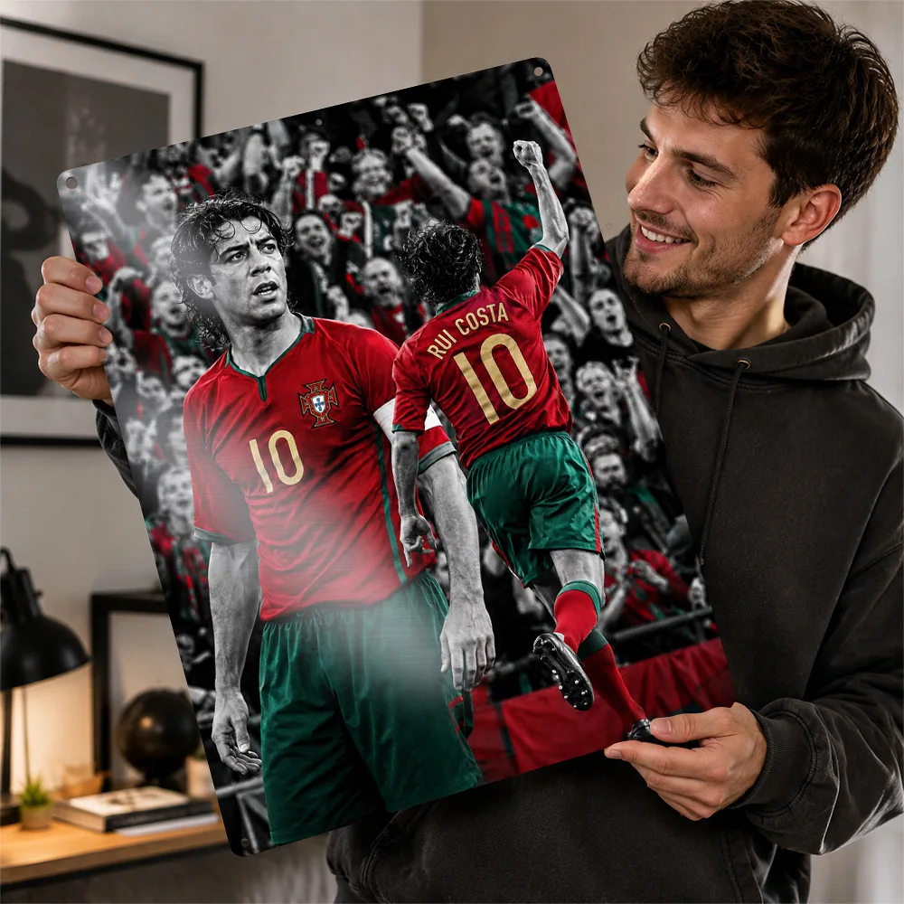 Rui Costa Football Textured Poster Personalized Aluminum Metal Sign Club Legacy Style Wall Art Ideal For Home Gym Or Game Room