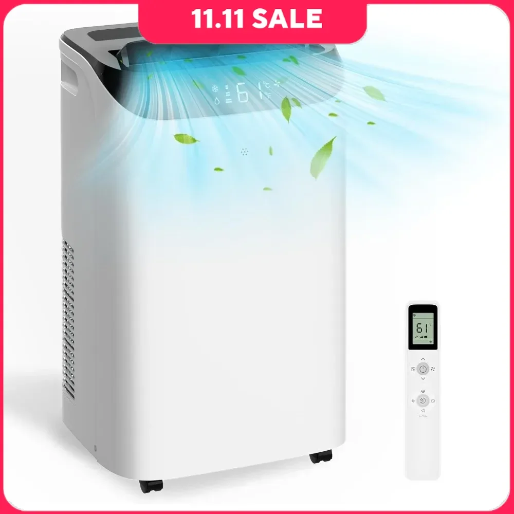 AC portabel, 12,000 BTU kunci anak, pendingin cepat, Dehumidifier, hemat energi, AC